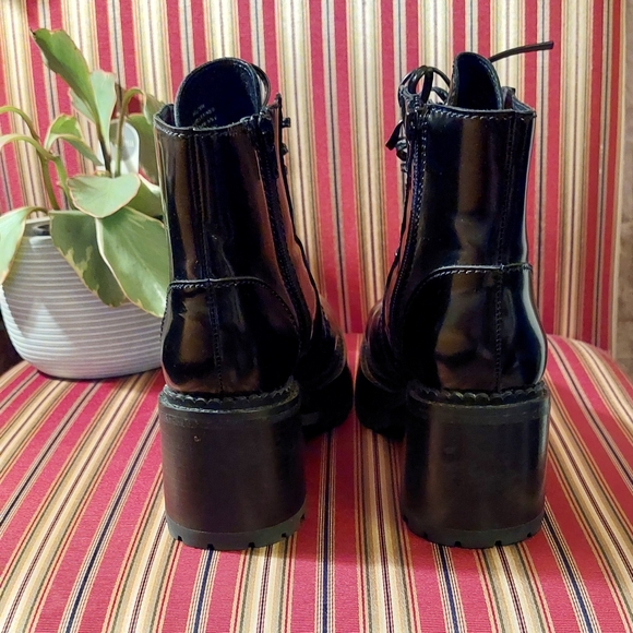 Jeffrey Campbell Black Glossy Combat Boots - Picture 12 of 16